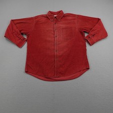 Vintage J Crew Shirt Mens Large Red Corduroy Cord Button Up Oarsman Long Sleeve picture