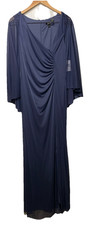 SL Fashions Women's Sequin Lace Chiffon Caplet Wedding Formal Dress Size 12 picture