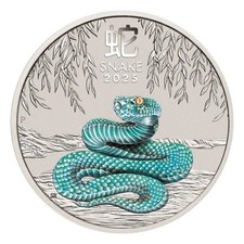 2025 1oz Perth Australia Lunar Year of the Snake .9999 Silver Colorized Coin picture