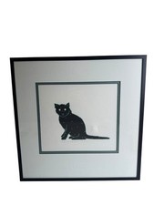 Vintage Sudi McCollum Oscar Cat Silkscreen Hand Pulled Silkscreen Artist Proof picture
