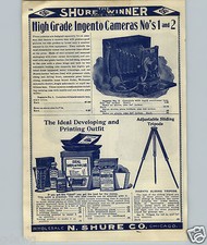 1908 PAPER AD 3 PG Baby Ansco Ingento Jr. Magazine Camera Ideal Developing picture
