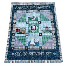 Warren Kimble USA America the Beautiful Unfinished Tapestry Wall Hanging Fabric picture