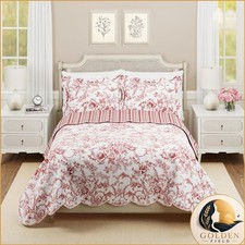 MODERN HEIRLOOM Garden Toile 3-Piece Reversible Quilt Set - Lightweight picture