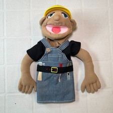 Melissa & Doug Construction Worker Helmet Puppet No Stick Vintage Black Shirt picture