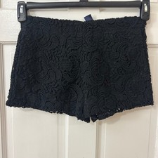 Francesca's Blue Rain Black Lace Shorts Sz S Festival Whimsigoth Hot Pants NWT picture