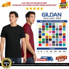 Gildan Mens G500 Solid Heavy Cotton Blank Plain Short Sleeve Casual Fit T-Shirt picture