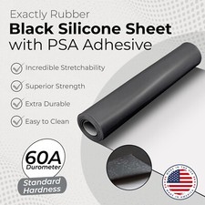 Black Silicone Rubber Sheet 60A 1/16 x 9 x 12