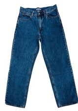 JW Anderson x Uniqlo Men’s Blue Denim Straight Jeans Regular Fit Button 5-Pocket picture