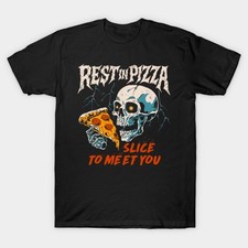 ：REST IN PIZZA Funny Graphic Crew Neck Casual Short Sleeve Tee picture