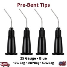 100/300/500/Pk Black 27 Gauge Pre-Bent Luer Lock Dispensing Tips Applicators picture