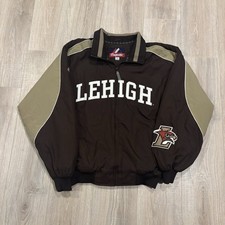 Vintage Majestic Lehigh University Dugout Jacket Mens Large 90s Mountain Hawks picture