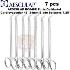 7X AESCULAP BC648R Potts-De Martel Cardiovascular 45° 21mm Blade Scissors 7.25'' picture