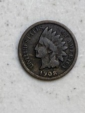 1908-S Indian Head KEY DATE One Cent Coin US Penny picture