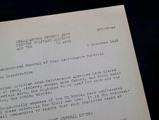 1945 U.S. Seventh Army Road Maintenance Materials Directive Geoffrey Keyes WWII picture