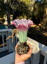 NEW Vintage Andrea by Sadek Hummingbird Lily Lamp picture