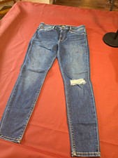 Hudson Women's Skinny Jeans Medium Wash Blue Denim Distressed Slim Fit 5-Pocket picture