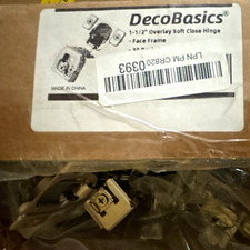 DecoBasics 1-1/2in Overlay Soft Close Face Frame Cabinet Hinges Satin Silver picture