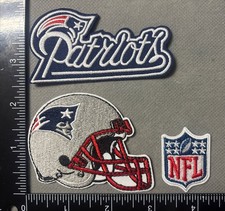 LOT OF 3 NEW ENGLAND PATRIOTS IRON ON EMBROIDERED PATCH picture
