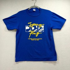 VTG Russell Athletic Spring Fling T-Shirt Mens Medium Blue Linden Avenue 80s USA picture