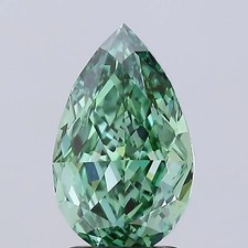 CERTIFIED 3.10 Carat Natural Green Diamond Pear Cut LOOSE VVS1/ 12 mm picture
