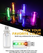 2PCS USB LED Lights, Touch Control 7 Color Plug-in Retro Ambient Dynamic Night picture