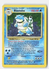 Pokemon tcg Base Set Blastoise Moderately played picture