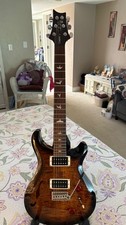2023 PRS SE Custom 22 Semi-Hollow Black Gold Burst  Stunning Flame Top + Gig Bag picture