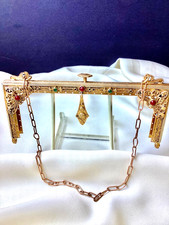 Vintage 1920s Edwardian Purse Frame,Polished Brass, Mint Condition picture