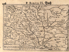 1612 Antique Map Hungary Hungaria Bertius Kaerius Engraved German Text picture