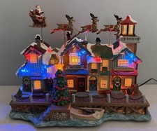 Carole Towne SEIP PIER Santa Claus Reindeer Musical Christmas Village With Box picture