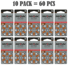 60 x Size 312 Rayovac Extra Advanced Hearing Aid Batteries - 10pk 60pc picture