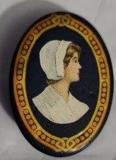  1900's NURSE PILGRIM LADY or DAIRY MAID Advertising Pinback Button Pin Vintage  picture