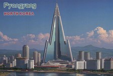 Ryugyong Hotel Pyongyang North Korea Asia, Skyscraper Pyramid -- Modern Postcard picture