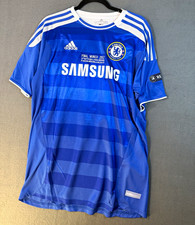 adidas Chelsea Didier Drogba 11 Blue/White Soccer Jersey Men’s L 2012 Final picture