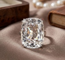 RARE 10.60 Ct Cushion Cut Certified White Diamond Ring, Great luster-Tariff Free picture