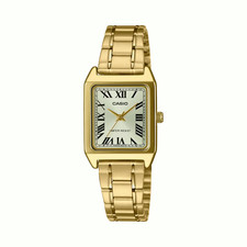 Casio Rectangular Elegant Silver Dial Gold Tone Women's Watch LTP-V007G-9B picture