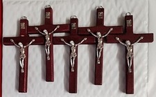  5  Wooden Metal Wall Cross CHRISTIAN  5 X3 Inches GIFT  picture