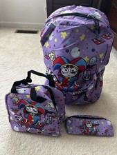 The Amazing Digital Circus 3-Piece Backpack Set - Purple Pomni Unisex New in bag picture