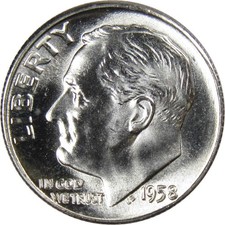 1958 Roosevelt Silver Dime Uncirculated Mint State 10c Coin picture