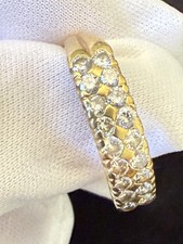 18K Yellow Gold 18 diamonds total of 1.06ct Ring weight 6.30g, size 9 1/2 picture