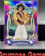 Topps 2025 Disney Chrome Aladdin #49 Purple Foil Parallel Serial Numbered 17/99 picture