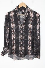 Theyskens Theory P Beasy Iscale Long Sleeve Silk Satin Top picture