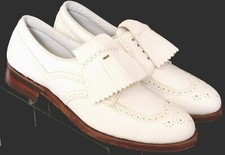 NEW Vtg FootJoy Classics White Pebbled Leather Wingtip Golf Shoes Women's 10 AA picture
