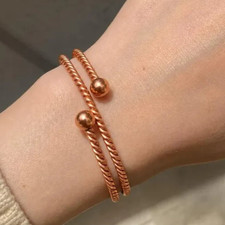 1 Pc Pure Copper Bangle, Unisex Cuff Bracelet, Healing Bangle, Twisted Wire Wrap picture