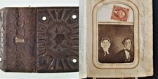 1800s antique PHOTO ALBUM gettysburg hanover pa EICHOLTZ family leather 29pc CDV picture