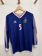 Vintage Adidas France 2002 2004 Home Jersey Long Sleeve #5 FFF picture