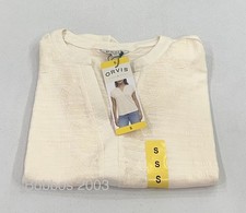 Orvis Women's Split V-Neck Cap Sleeve Top, Cream, Size S picture