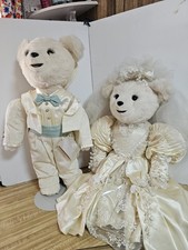 VTG Tilly Collectibles Wedding Bears Bride Groom Artist Taybear 25”appx 1987 New picture