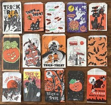 Vintage 1960s-1980s Halloween Paper Trick or Treat Handout Bag Collection picture