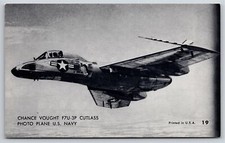 Airplanes~Chance Vought F7U-3P Cutlass In Flight~B&W Photo~Vintage Postcard picture